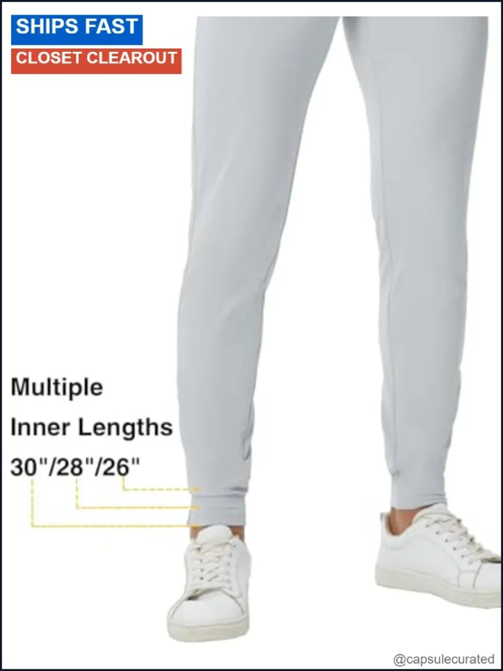Men's Golf Joggers Stretch Quick Dry 4-Pocket Ankle Zip Pants